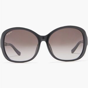 Salvatore Ferragamo Black Oversized Sunglasses
